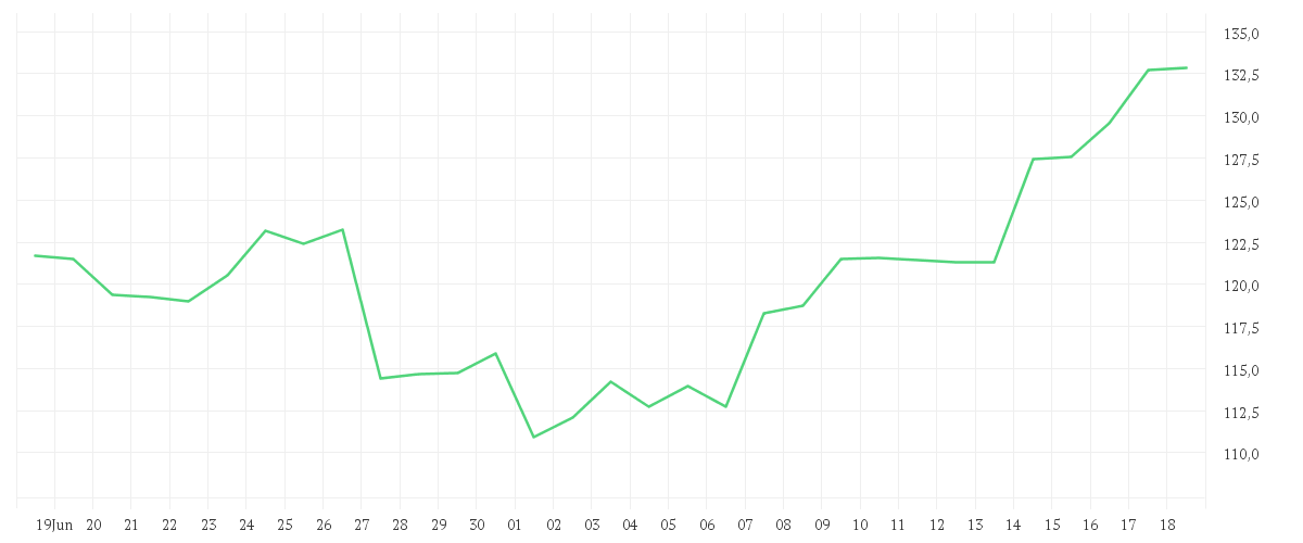 Chart zur Monatsentwicklung von PALANTIR TECHNOLOGIES INC