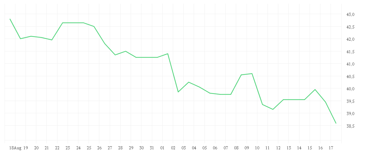Chart zur Monatsentwicklung von STROEER SE + CO. KGAA