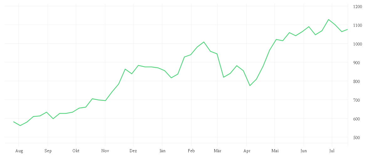 Chart zur Jahresentwicklung von NETFLIX INC.      DL-,001