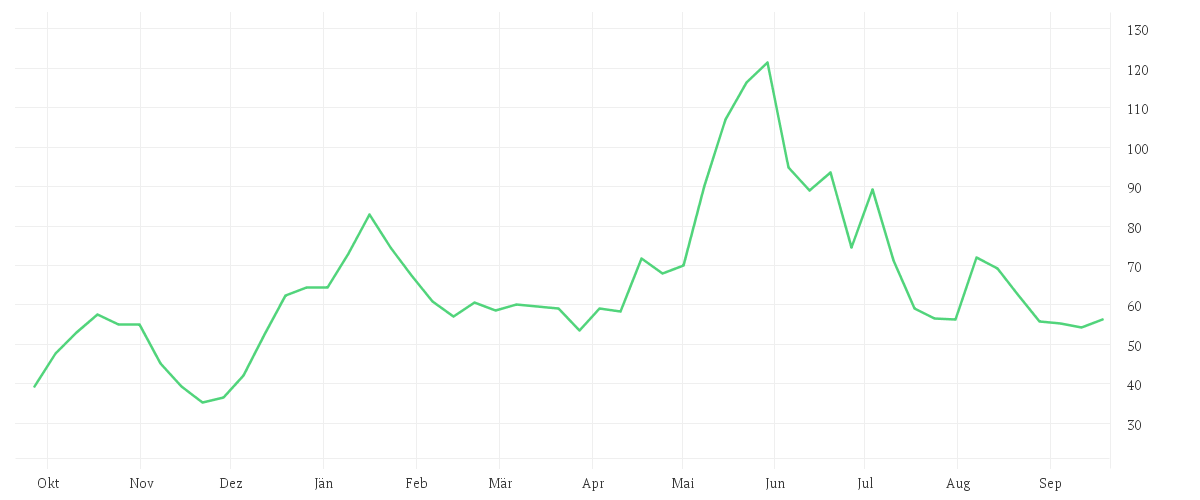 Chart zur Jahresentwicklung von ROCKET LAB CORP. DL-,0001
