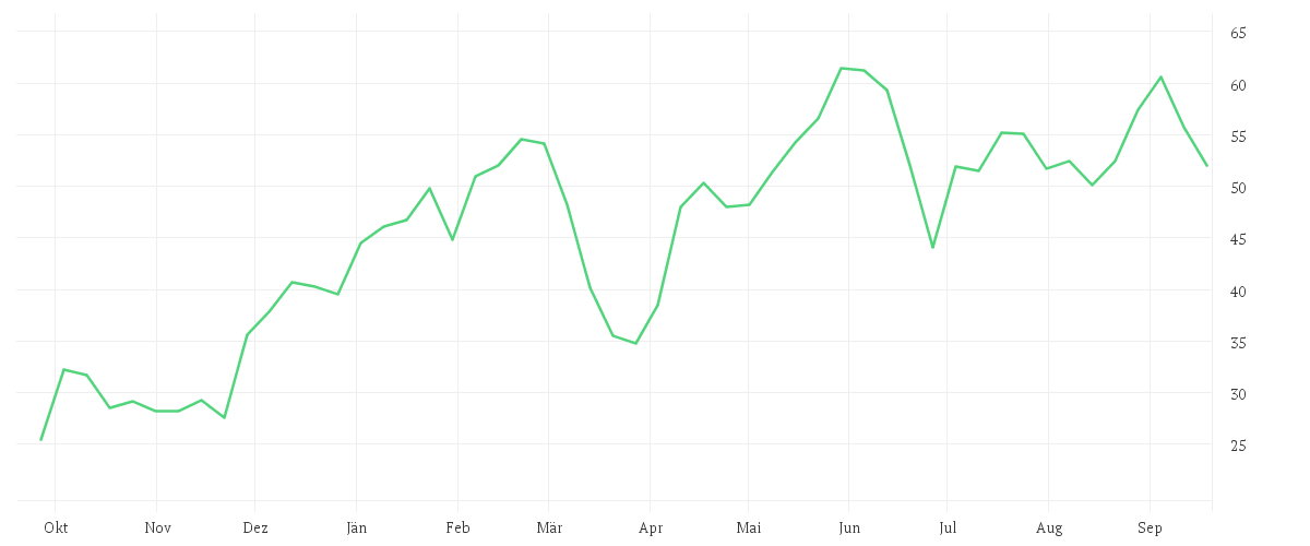 Chart zur Jahresentwicklung von SALZGITTER AG O.N.